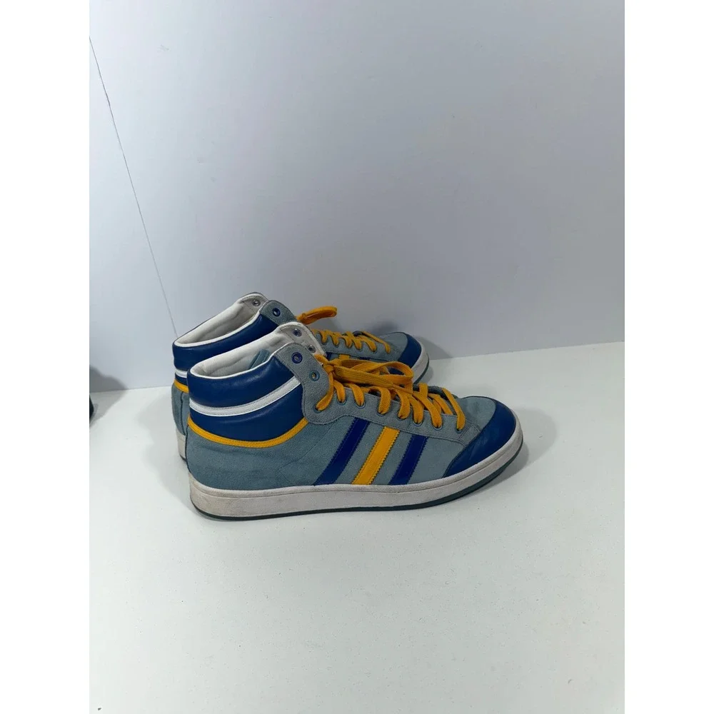 Adidas Americana Hi Golden‎ State Warriors Blue Yellow Suede High Top Sneakers